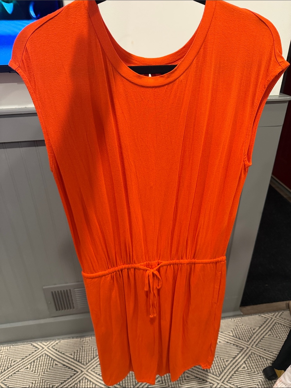 Banana Republic Sleeveless Drawstring Waist Mini Dress - Orange